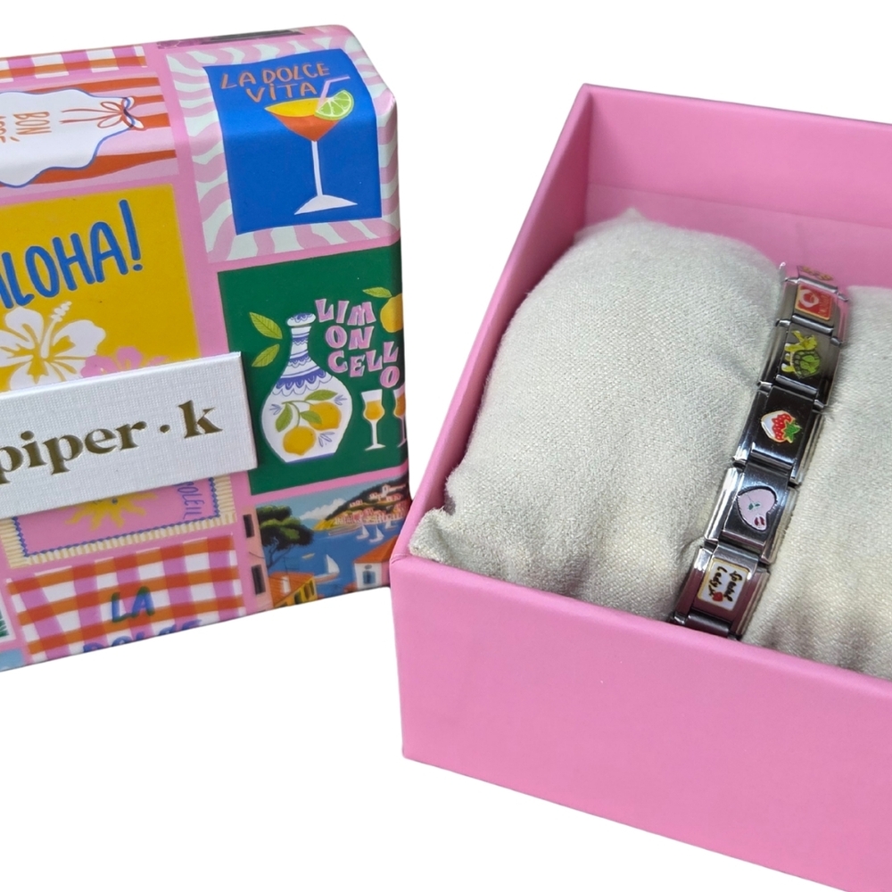 Piper K Stainless Link Italian Charm Beacelet